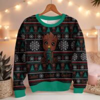 Hooktab Xmas Groot Marvel Ugly Christmas Sweater