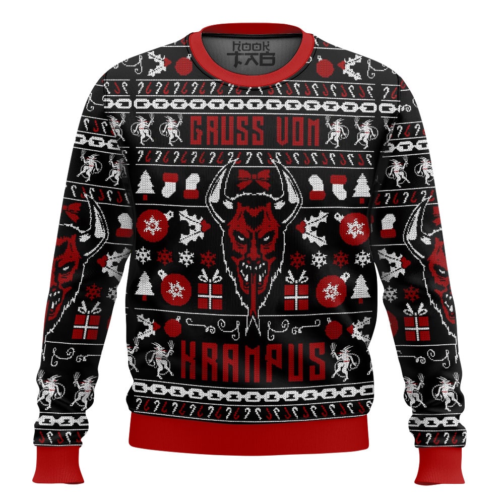 Hooktab Xmas Gruss Vom Krampus Ugly Christmas Sweater Hooktab Xmas Gruss Vom Krampus Ugly Christmas Sweater