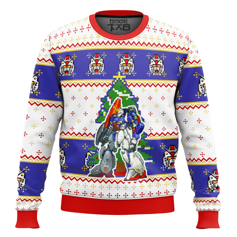 Hooktab Xmas Gundam Ugly Christmas Sweater Hooktab Xmas Gundam Ugly Christmas Sweater