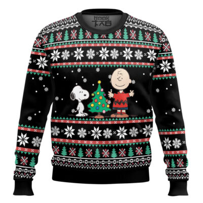 Xmas Pine Tree The Charlie Brown and Snoopy Show Ugly Christmas Sweater