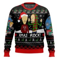 Hooktab Xmas Rock Beavis And Butthead Ugly Christmas Sweater