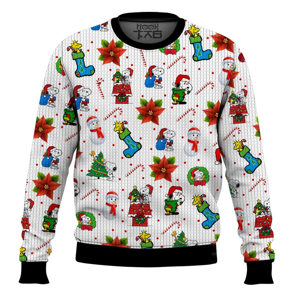 Hooktab Xmas The Charlie Brown and Snoopy Show Ugly Christmas Sweater Hooktab Xmas The Charlie Brown and Snoopy Show Ugly Christmas Sweater