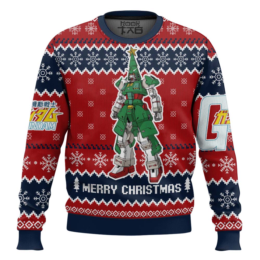 Hooktab Xmas Tree Gundam Ugly Christmas Sweater Hooktab Xmas Tree Gundam Ugly Christmas Sweater
