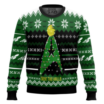 Xmas Tree Trek The Halls Star Trek Ugly Christmas Sweater