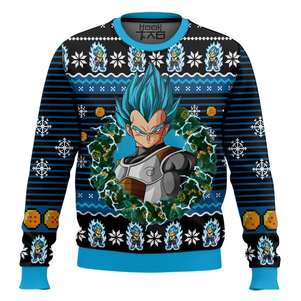 Hooktab Xmas Vegeta Dragon Ball Ugly Christmas Sweater Hooktab Xmas Vegeta Dragon Ball Ugly Christmas Sweater