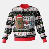 Hooktab Xmas We Bare Bear Ugly Christmas Sweater