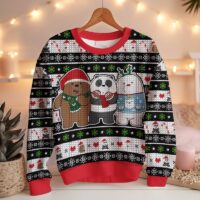 Hooktab Xmas We Bare Bear Ugly Christmas Sweater