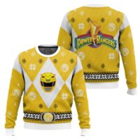 Hooktab Yellow Ranger Mighty Morphin Power Ranger Ugly Christmas Sweater