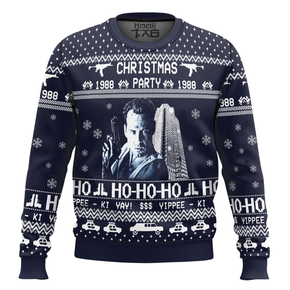 Hooktab Yippee Ki Yay Christmas Die Hard Ugly Christmas Sweater Hooktab Yippee Ki Yay Christmas Die Hard Ugly Christmas Sweater