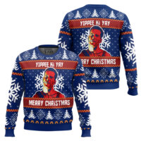 Hooktab Yippee Ki Yay Merry Christmas Die Hard Ugly Christmas Sweater