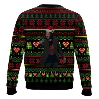 Hooktab “You Are Breathtaking” Keanu Reeves Meme Ugly Christmas Sweater
