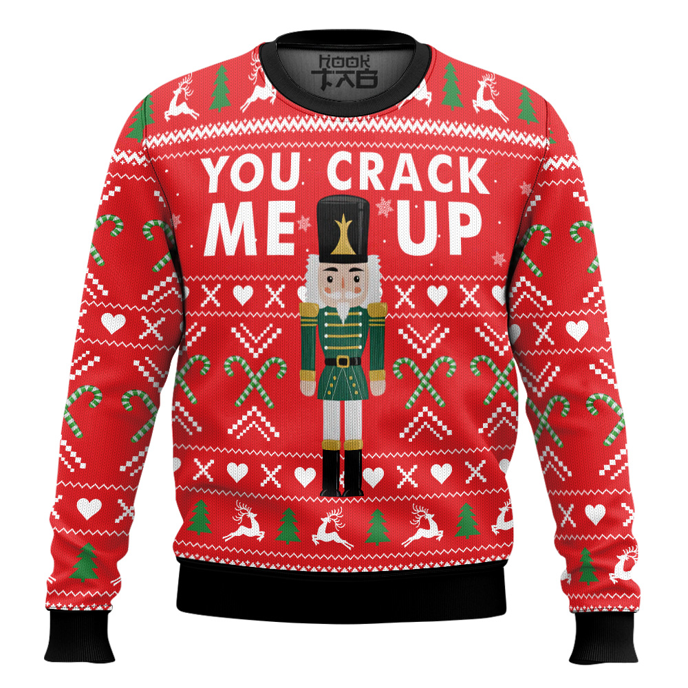Hooktab You Crack Me Up Nutcracker Ugly Christmas Sweater Hooktab You Crack Me Up Nutcracker Ugly Christmas Sweater