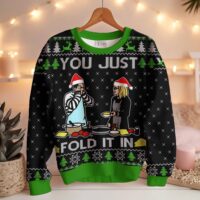 Hooktab You Just Fold It In Meme Ugly Christmas Sweater