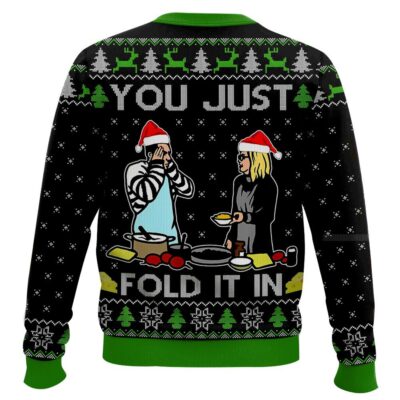 Hooktab You Just Fold It In Meme Ugly Christmas Sweater