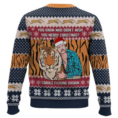 Hooktab You Know Who Didn’t Wish You Chirsmas Tiger King Ugly Christmas Sweater