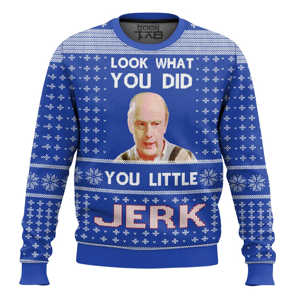 Hooktab You Little Jerk Home Alone Ugly Christmas Sweater Hooktab You Little Jerk Home Alone Ugly Christmas Sweater
