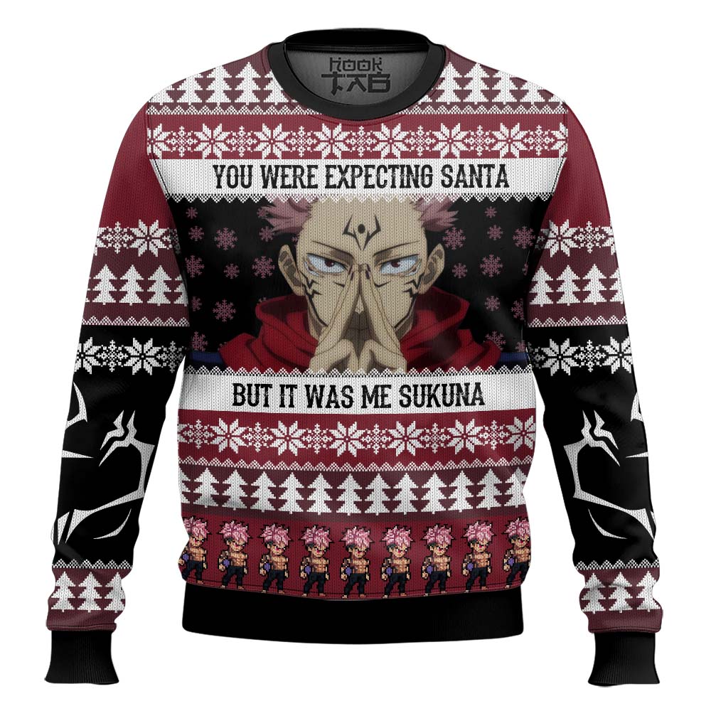Hooktab You Were Expecting Santa But It Was Me Sukuna Jujutsu Kaisen Ugly Christmas Sweater Hooktab You Were Expecting Santa But It Was Me Sukuna Jujutsu Kaisen Ugly Christmas Sweater