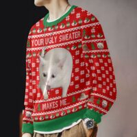 Hooktab Your Makes Me... Cat Vomit Meme Ugly Christmas Sweater