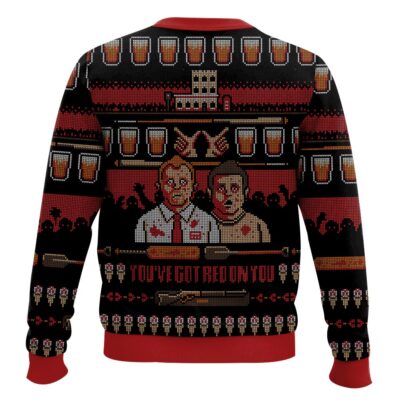 Hooktab You’ve Got Red On You Shaun Of The Dead Ugly Christmas Sweater