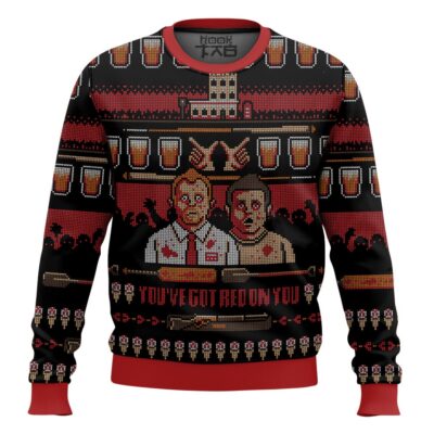 You've Got Red On You Shaun Of The Dead Ugly Christmas Sweater