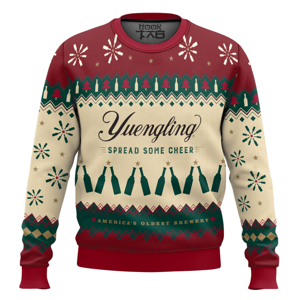 Hooktab Yuengling Beer Speard Some Cheers Ugly Christmas Sweater Hooktab Yuengling Beer Speard Some Cheers Ugly Christmas Sweater