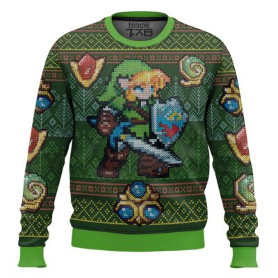 Zelda Link Triforce Ugly Christmas Sweater