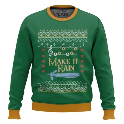 Zelda Make It Rain Ugly Christmas Sweater