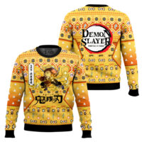Hooktab Zenitsu Agatsuma Ugly Christmas Sweater