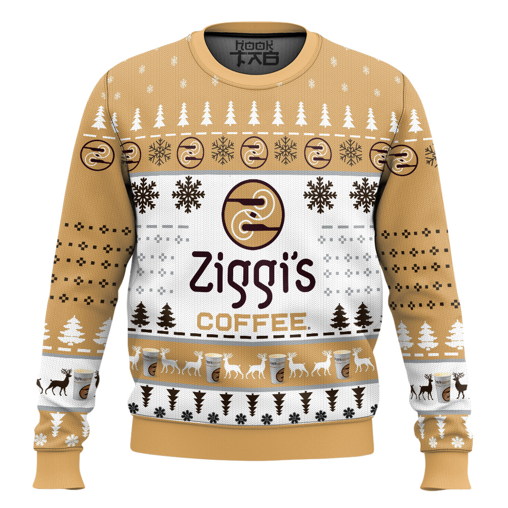 Hooktab Ziggi's Coffee Ugly Christmas Sweater Hooktab Ziggi's Coffee Ugly Christmas Sweater