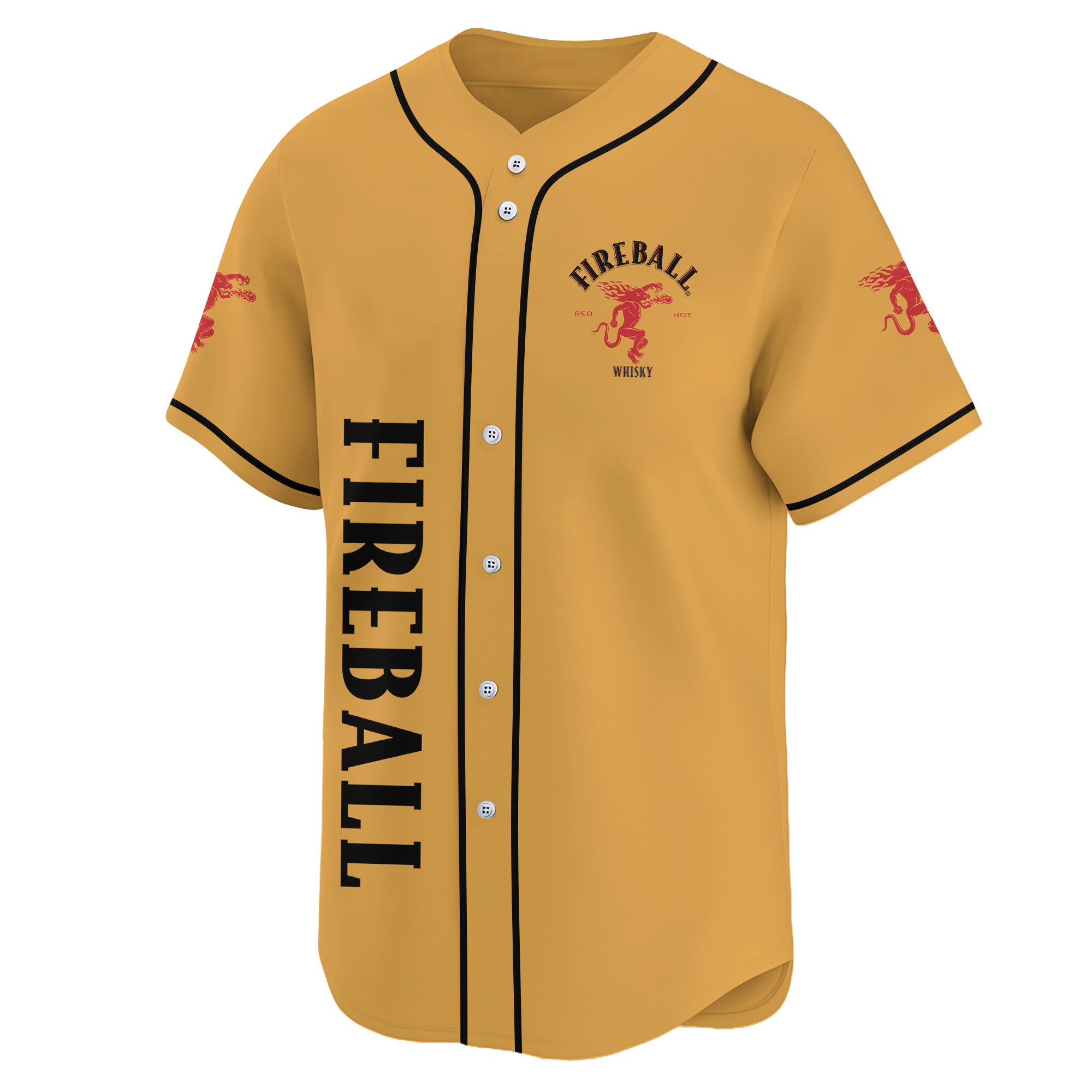 Personalized Basic Fireball Whiskey Baseball Jersey