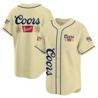 Personalized Beige Coors Banquet Beer Baseball Jersey