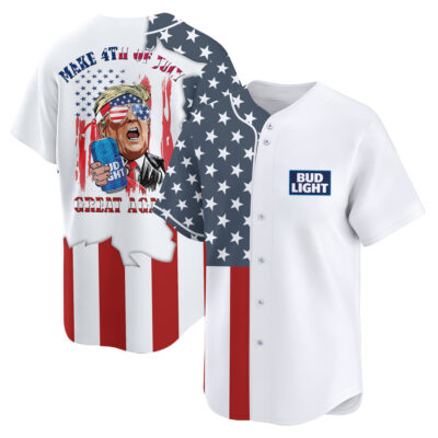Personalized Bud Light Donald Trump Independence Day Baseball Jersey