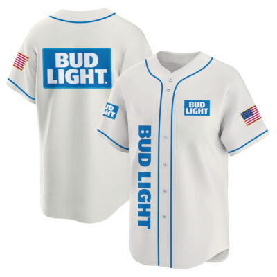 Personalized Bud Light USA Flag Baseball Jersey