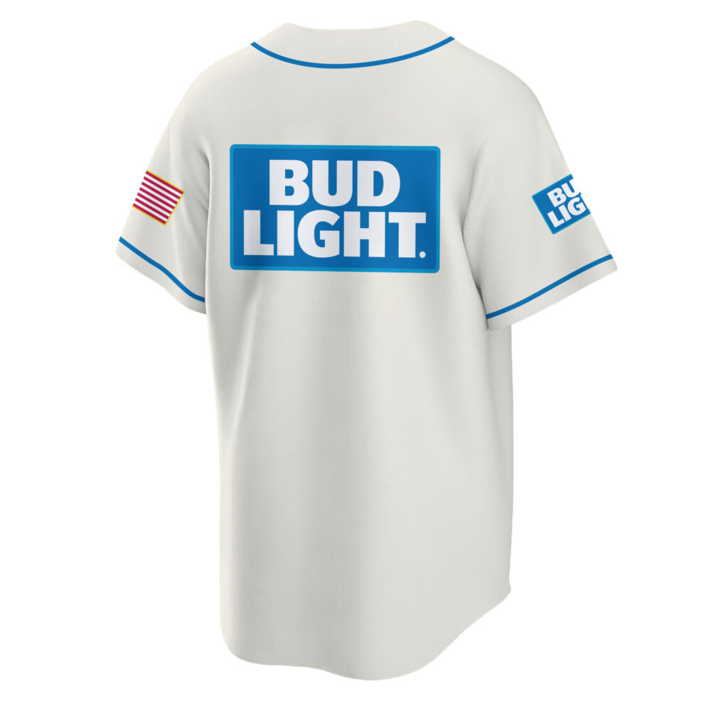 Personalized Bud Light USA Flag Baseball Jersey Personalized Bud Light USA Flag Baseball Jersey