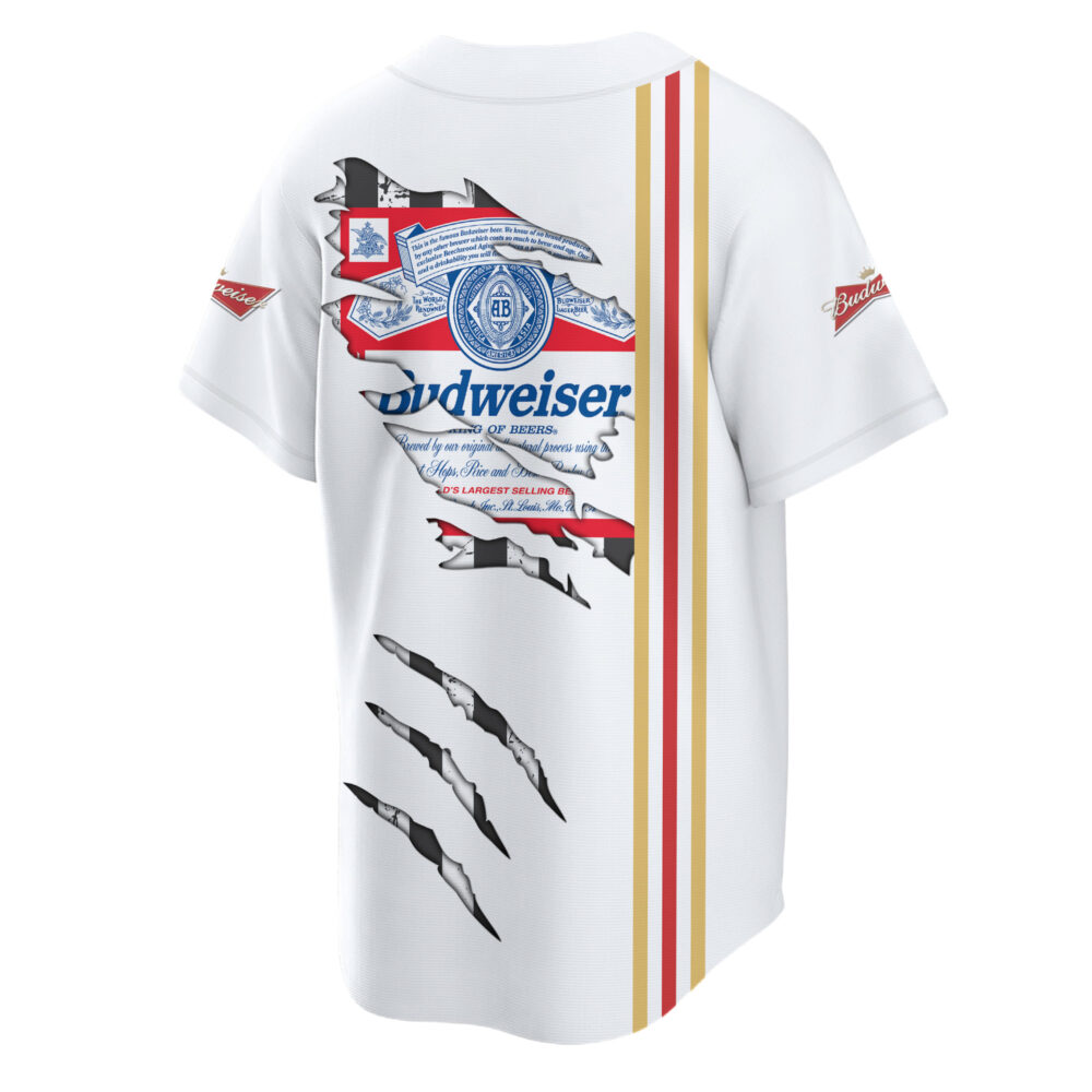 Personalized Budweiser Claw Scratches Baseball Jersey Personalized Budweiser Claw Scratches Baseball Jersey