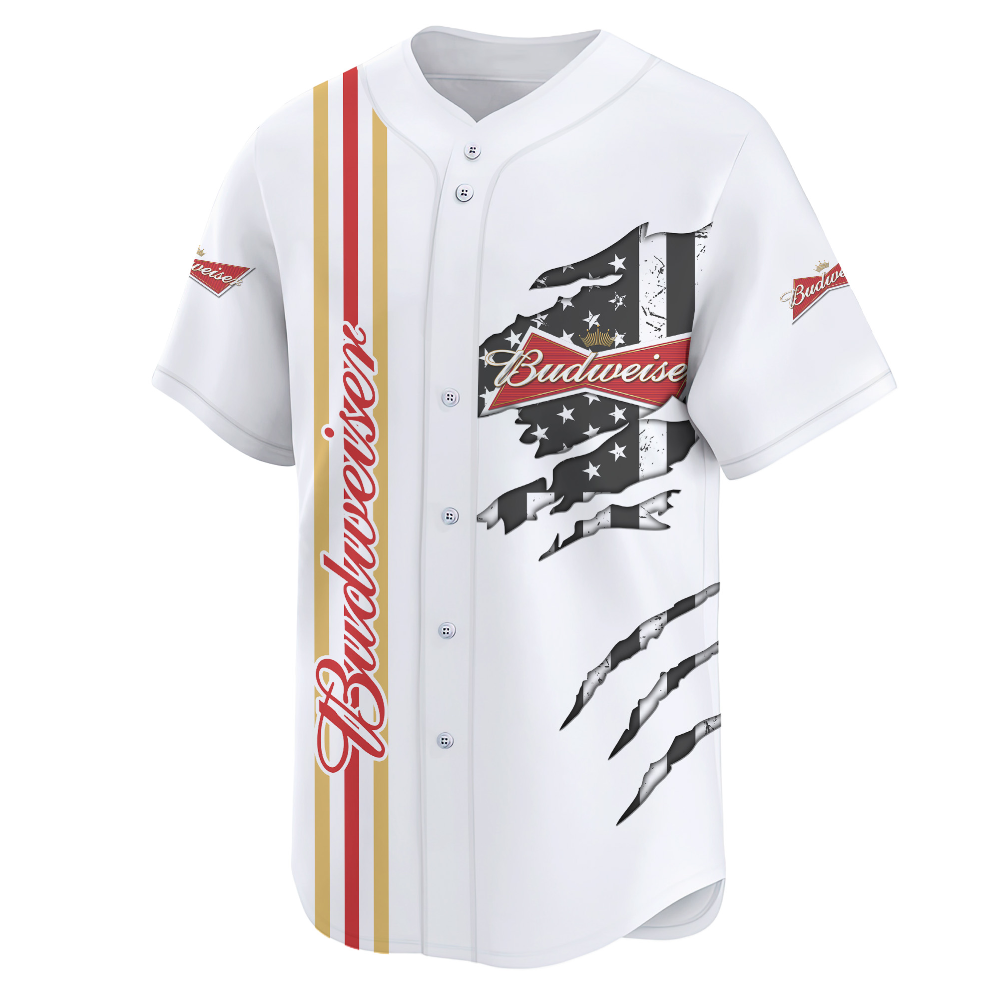 Personalized Budweiser Claw Scratches Baseball Jersey