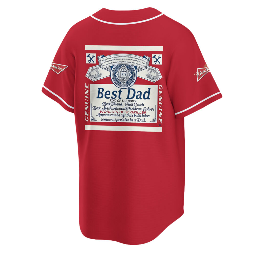 Personalized Budweiser Happy Father's Day Baseball Jersey Personalized Budweiser Happy Father's Day Baseball Jersey