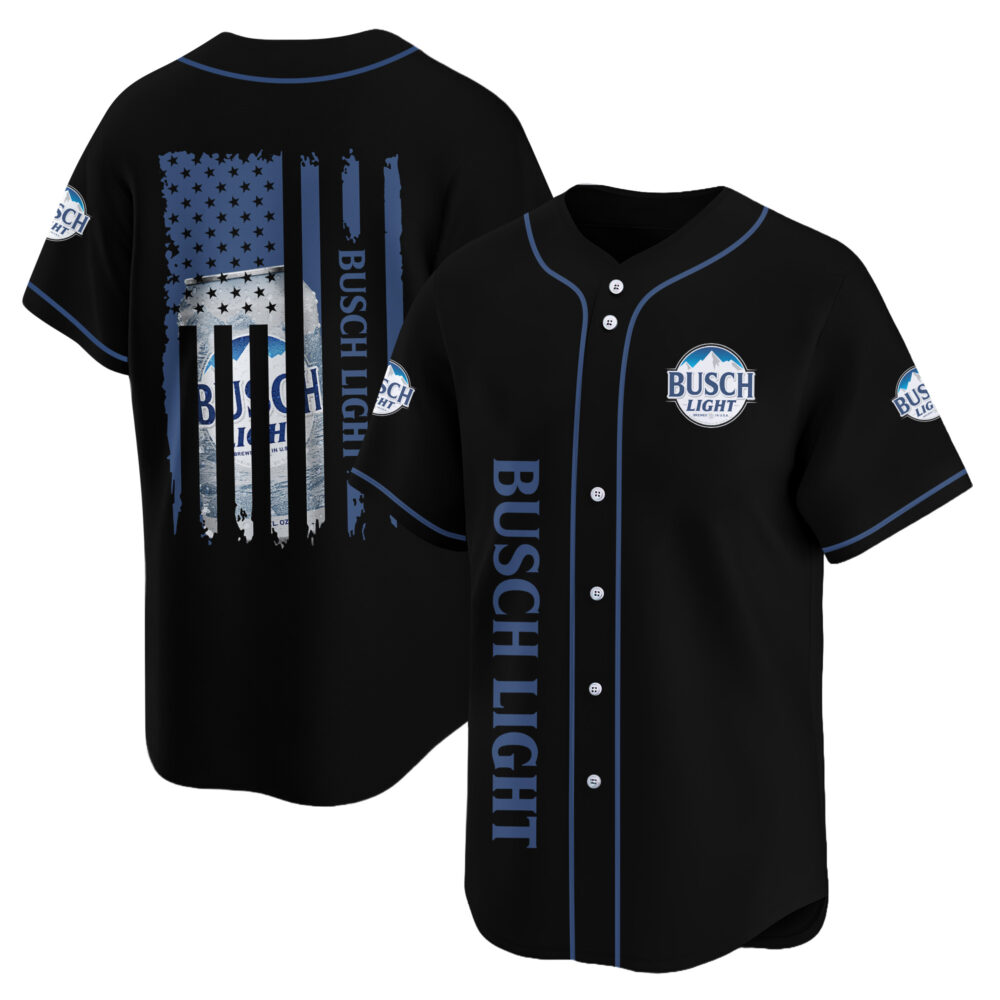 Personalized Busch Light American Flag Baseball Jersey Personalized Busch Light American Flag Baseball Jersey