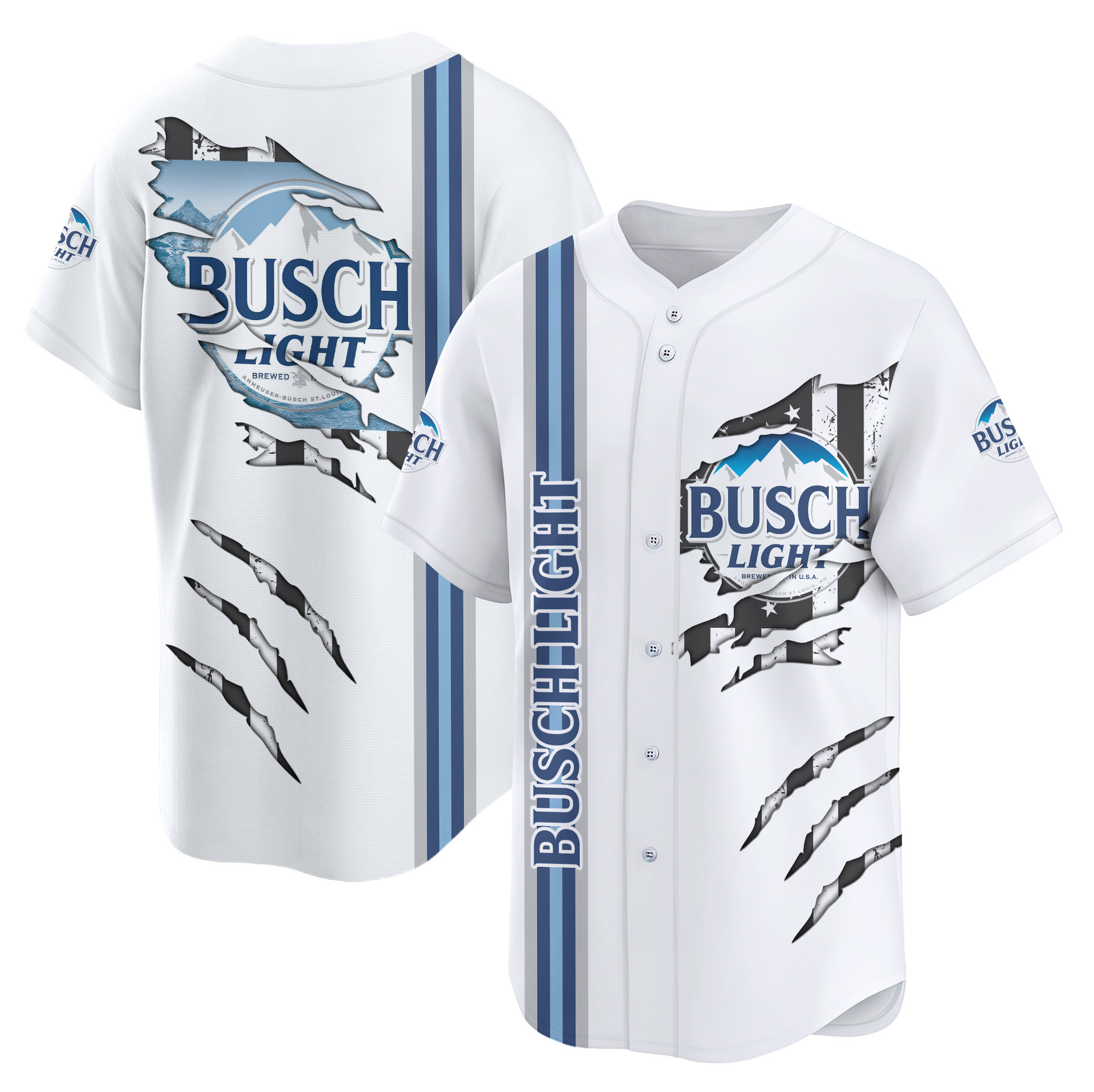 Personalized Busch Light Claw Scratches Baseball Jersey