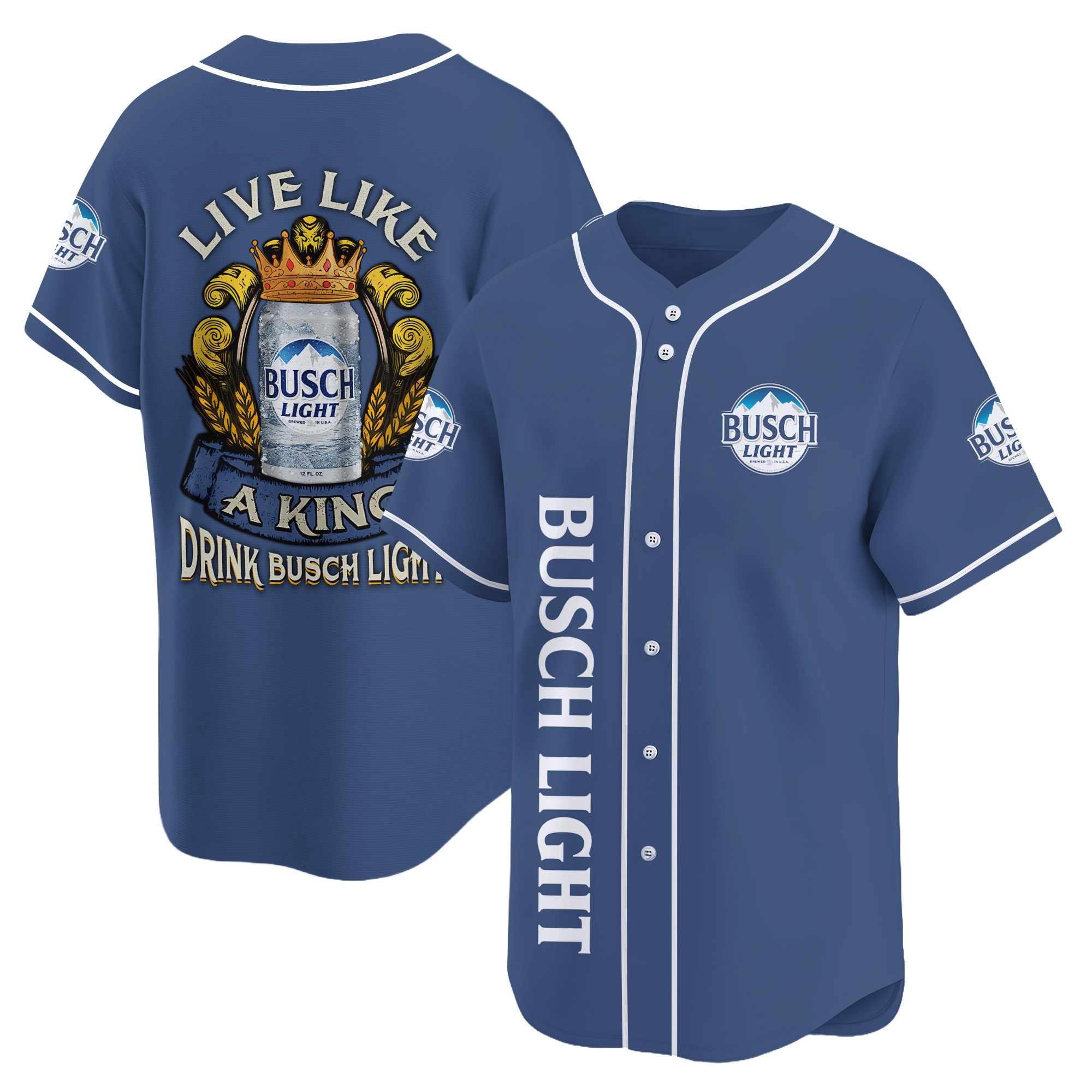 Personalized Busch Light Live Like A King Baseball Jersey