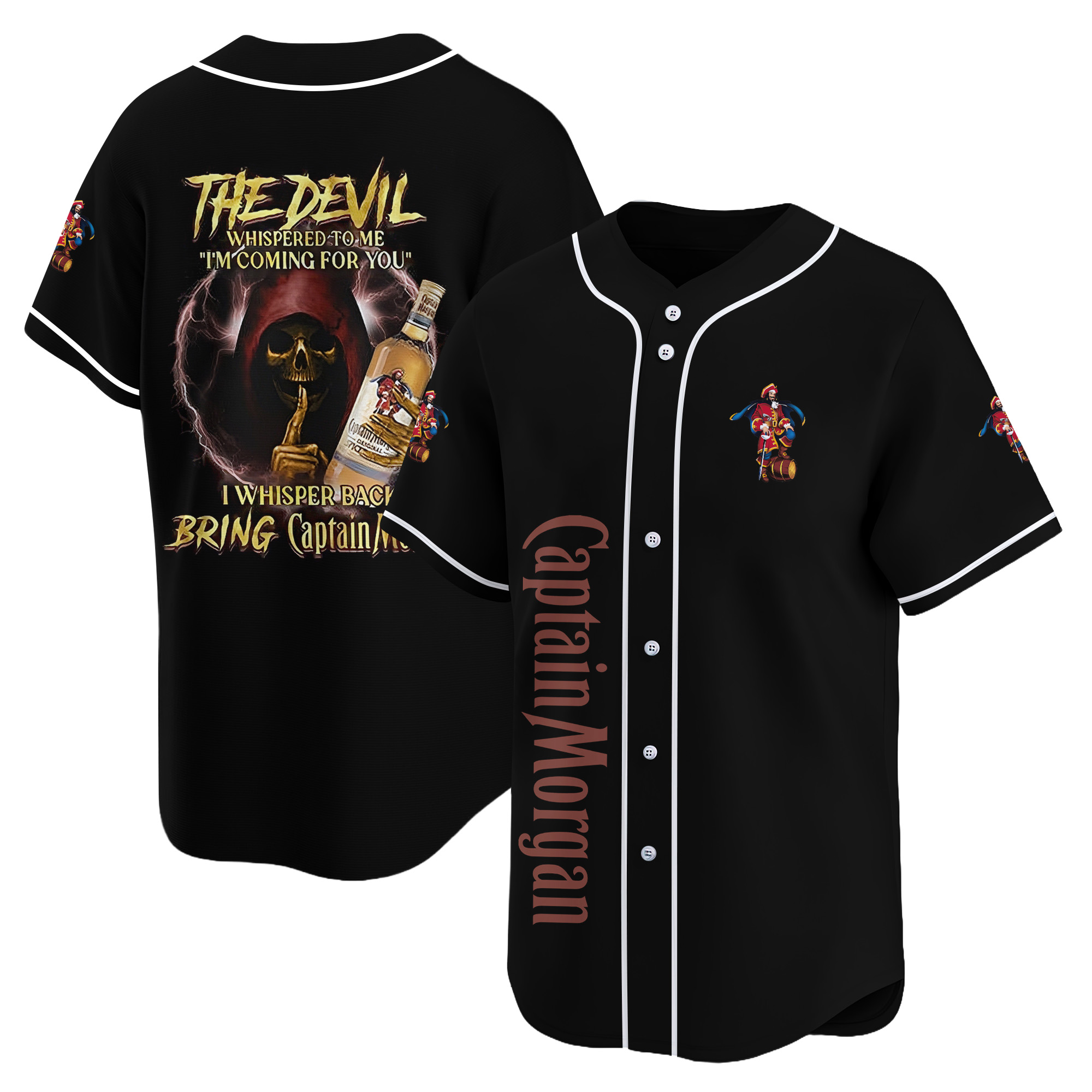 Personalized Captain Morgan Bring From The Devil Baseball Jersey