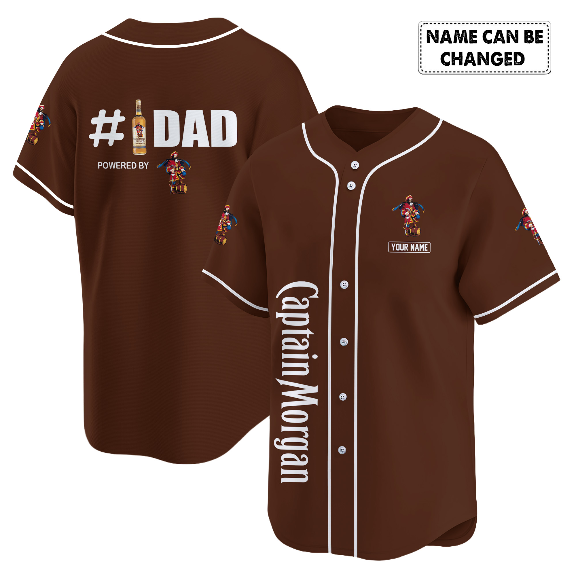 Personalized Captain Morgan Happy Father's Day Baseball Jersey
