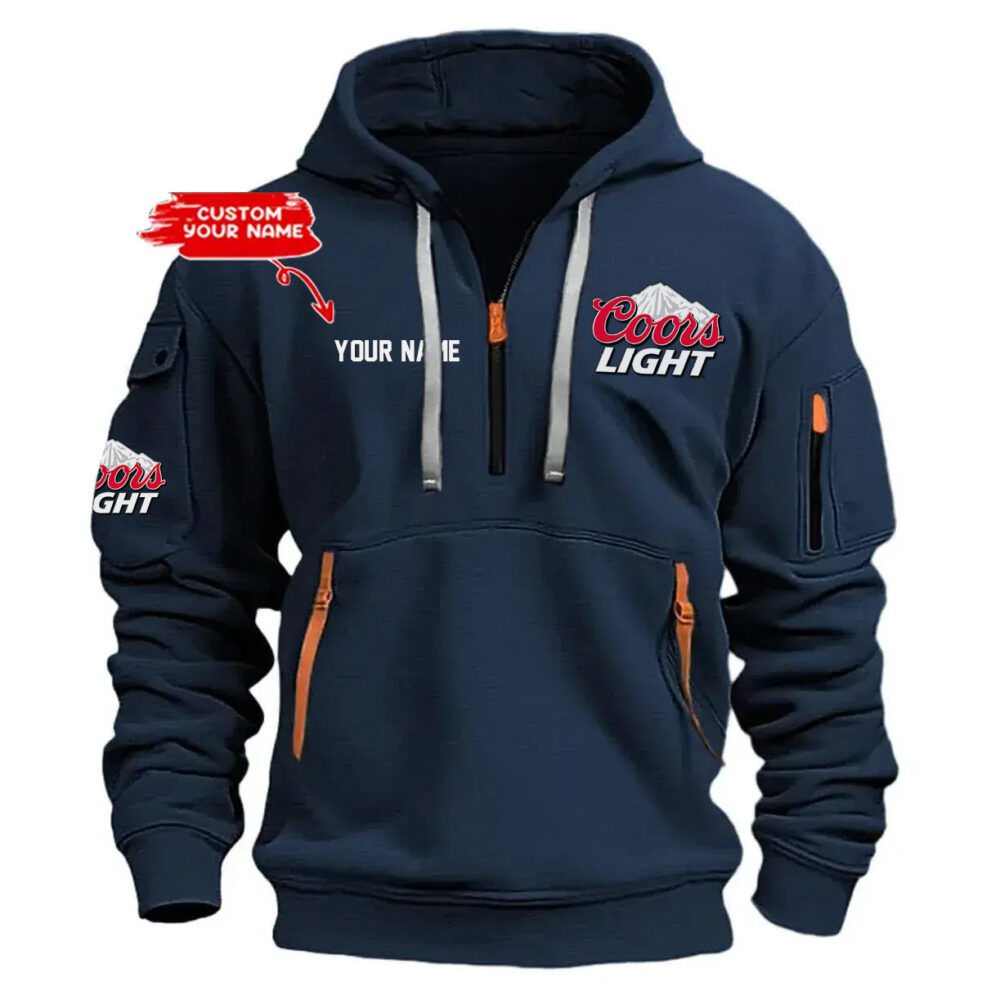 Personalized Coors Light Exclusive Logo Hoodie Half Zipper Hoodie Personalized Coors Light Exclusive Logo Hoodie Half Zipper Hoodie
