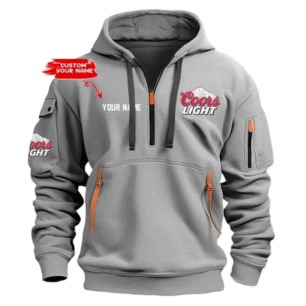 Personalized Coors Light Exclusive Logo Hoodie Half Zipper Hoodie Personalized Coors Light Exclusive Logo Hoodie Half Zipper Hoodie