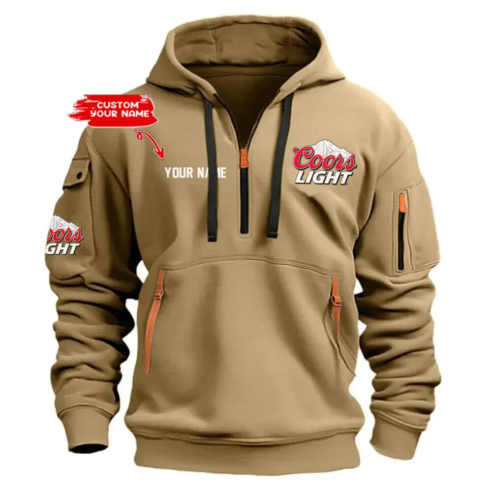 Personalized Coors Light Exclusive Logo Hoodie Half Zipper Hoodie Personalized Coors Light Exclusive Logo Hoodie Half Zipper Hoodie