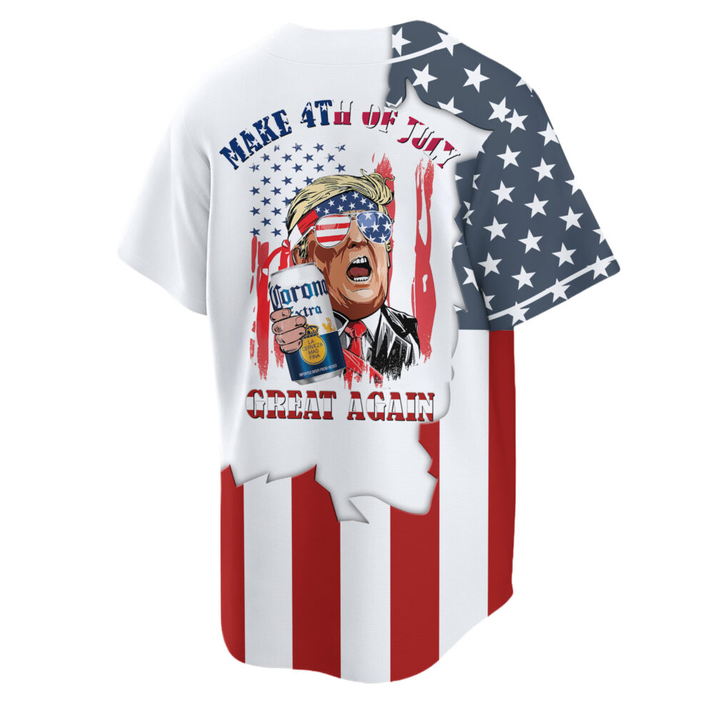 Personalized Corona Extra Donald Trump Independence Day Baseball Jersey Personalized Corona Extra Donald Trump Independence Day Baseball Jersey
