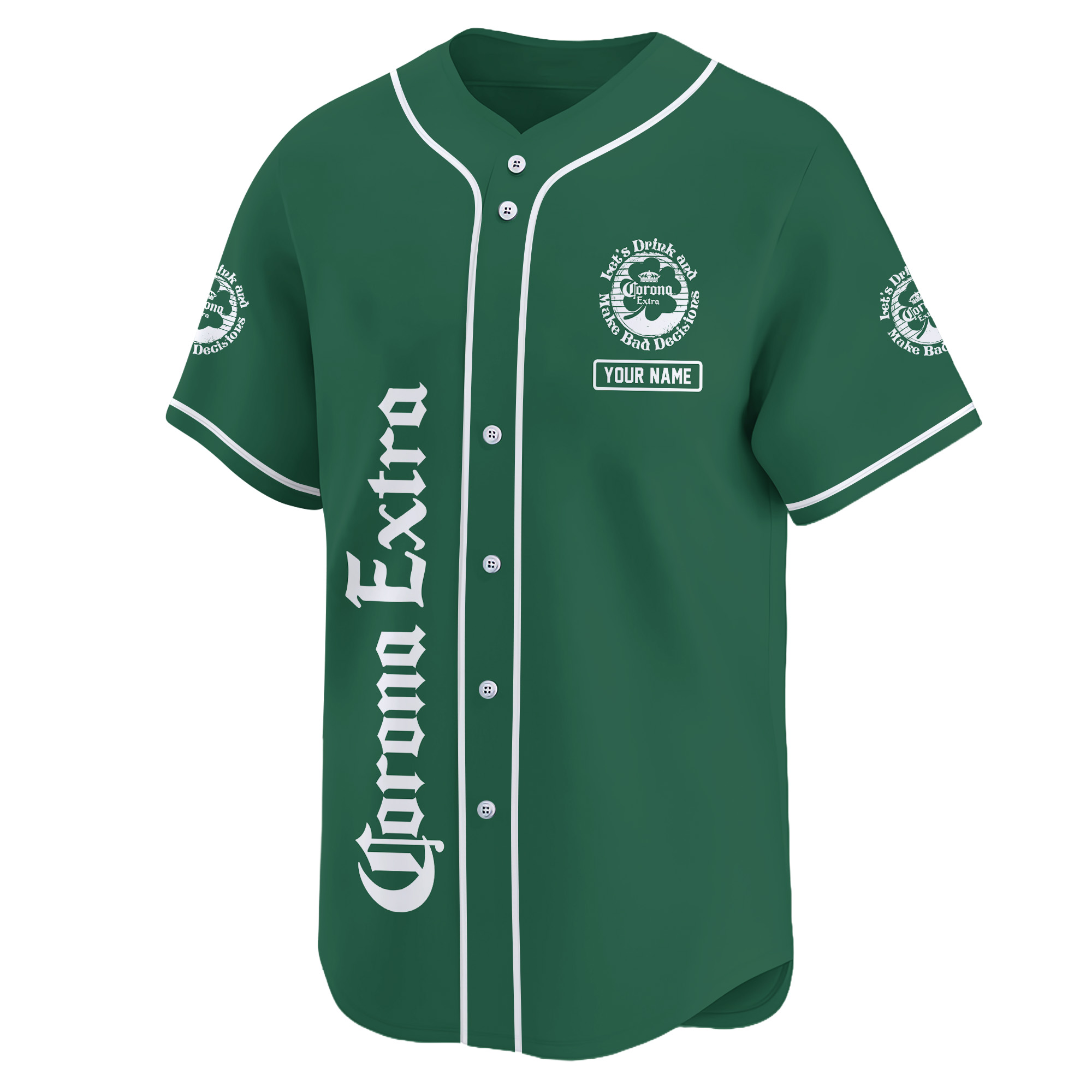 Personalized Corona Extra St Patrick’s Day Baseball Jersey