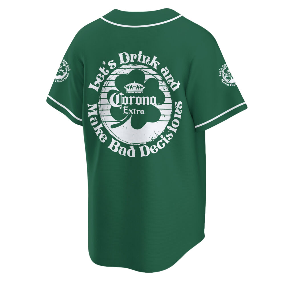 Personalized Corona Extra St Patrick's Day Baseball Jersey Personalized Corona Extra St Patrick's Day Baseball Jersey