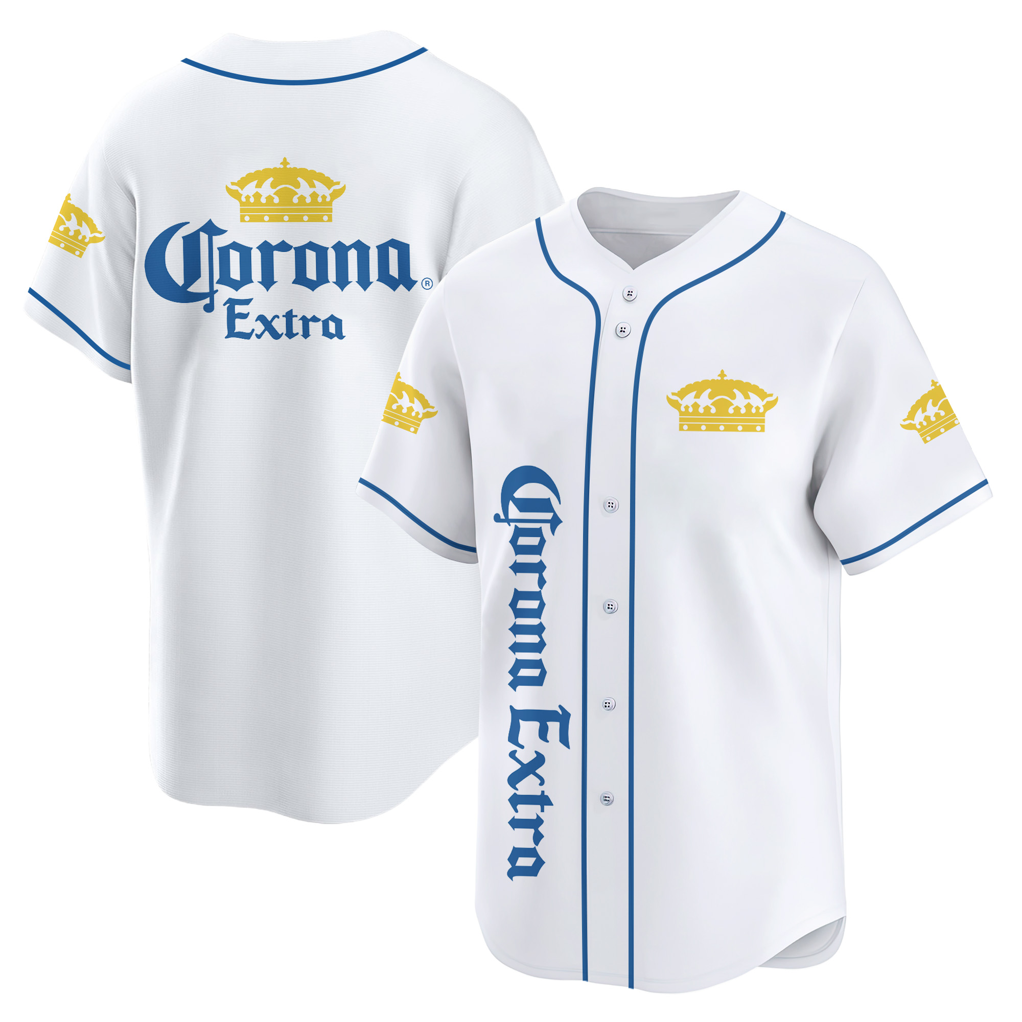 Personalized Corona Extra White Baseball Jersey