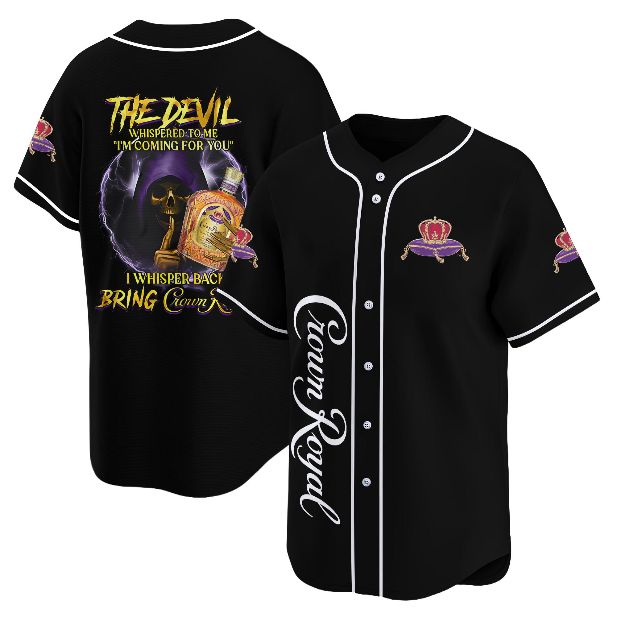 Personalized Crown Royal Bring From Devil Baseball Jersey